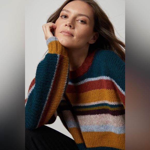 Velvet by Graham & Spencer Samara Striped Crew Neck Sweater - Picture 4 of 10